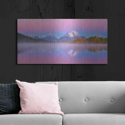 Luxe Metal Art 'Belt of Venus at Oxbow Bend - Grand Teton National Park' by Darren White, Metal Wall Art,48x24