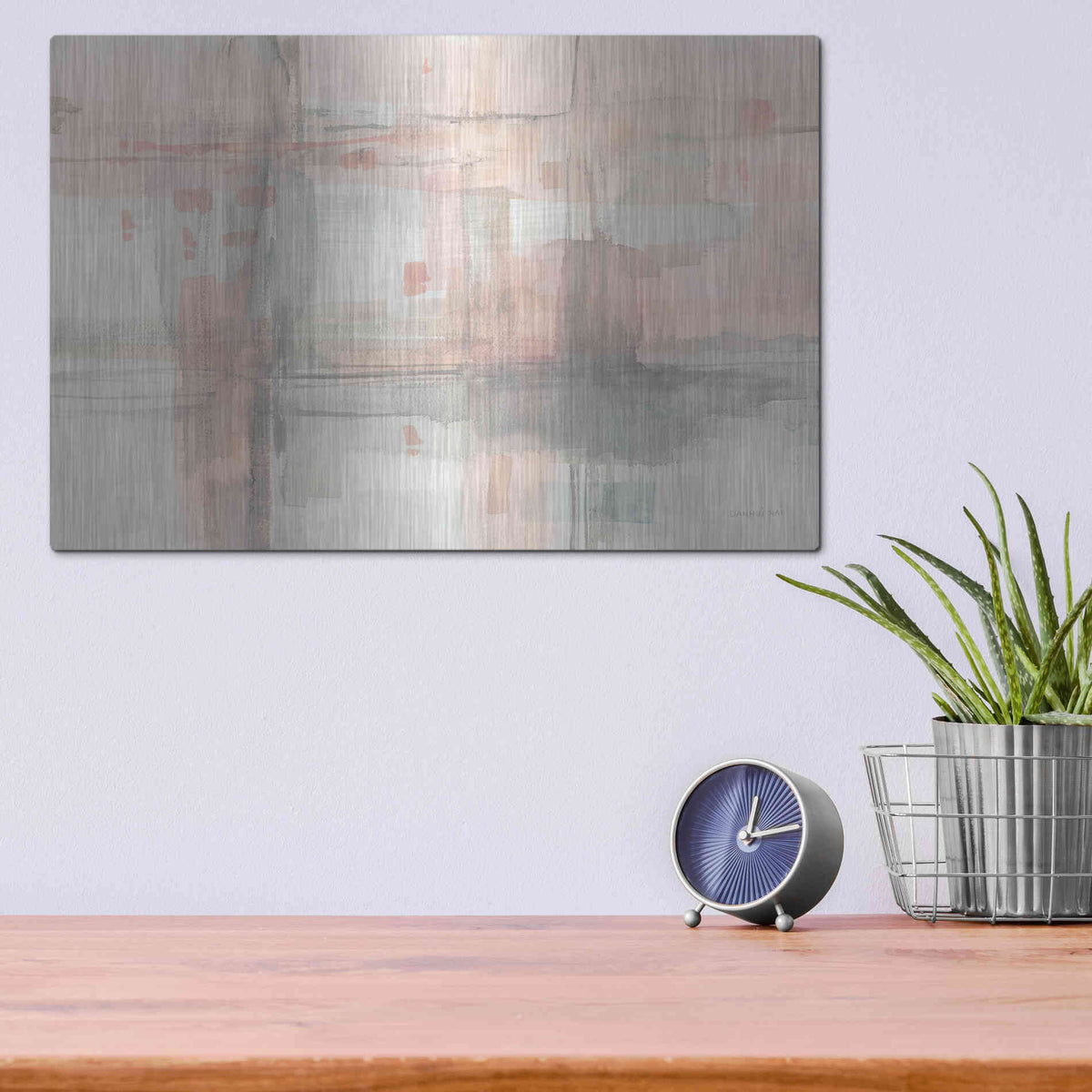 Luxe Metal Art 'Intersect II' by Danhui Nai, Metal Wall Art,16x12