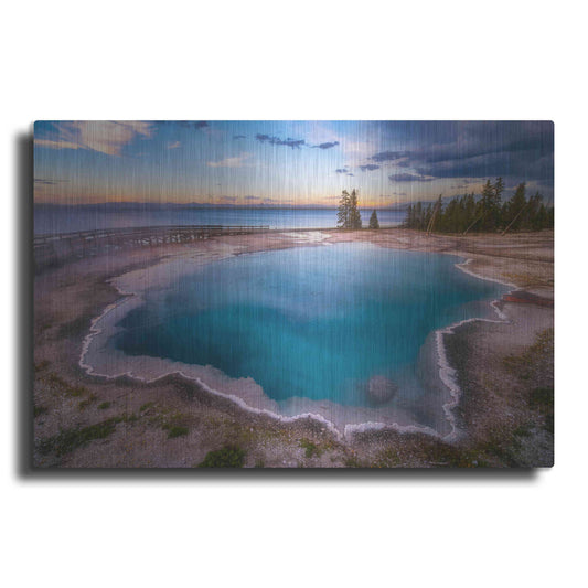 Luxe Metal Art 'Deep Blue copy - Yellowstone National Park' by Darren White, Metal Wall Art