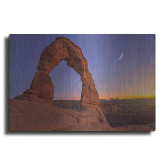 Luxe Metal Art 'Delicate Moon - Arches National Park' by Darren White, Metal Wall Art