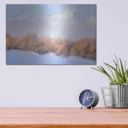 Luxe Metal Art 'Fresh Fog in the Valley - Grand Teton National Park' by Darren White, Metal Wall Art,16x12