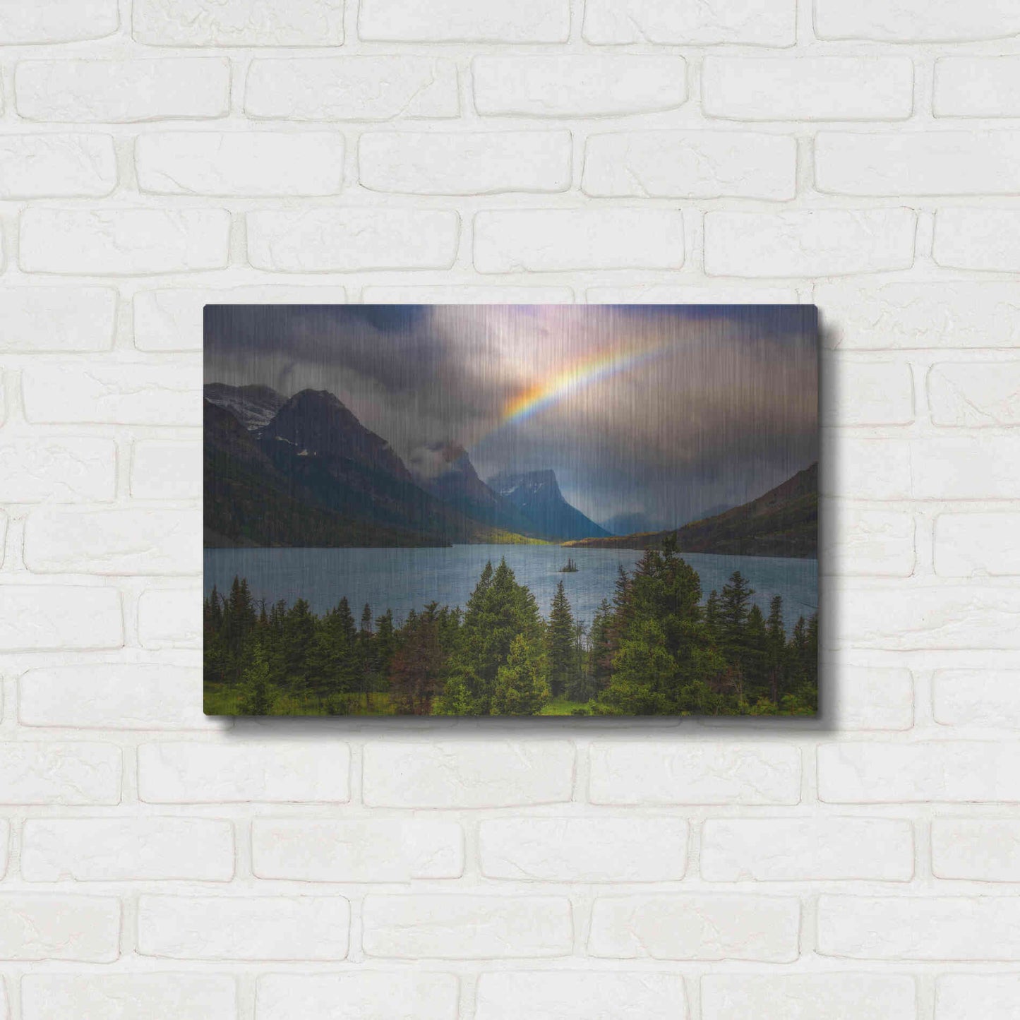 Luxe Metal Art 'Glacier Rainbow - Glacier National Park' by Darren White, Metal Wall Art,24x16