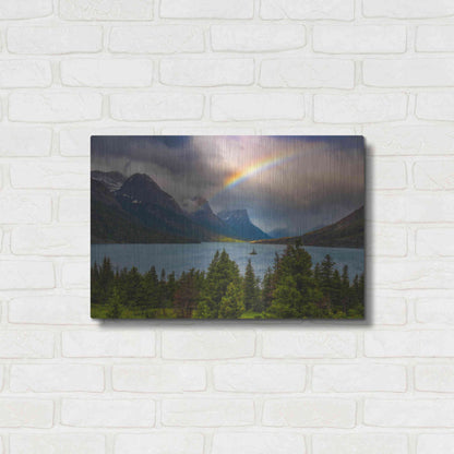 Luxe Metal Art 'Glacier Rainbow - Glacier National Park' by Darren White, Metal Wall Art,24x16