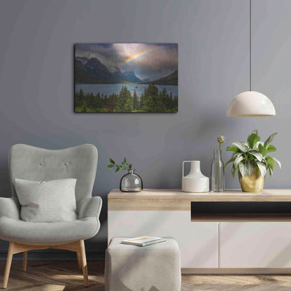 Luxe Metal Art 'Glacier Rainbow - Glacier National Park' by Darren White, Metal Wall Art,24x16