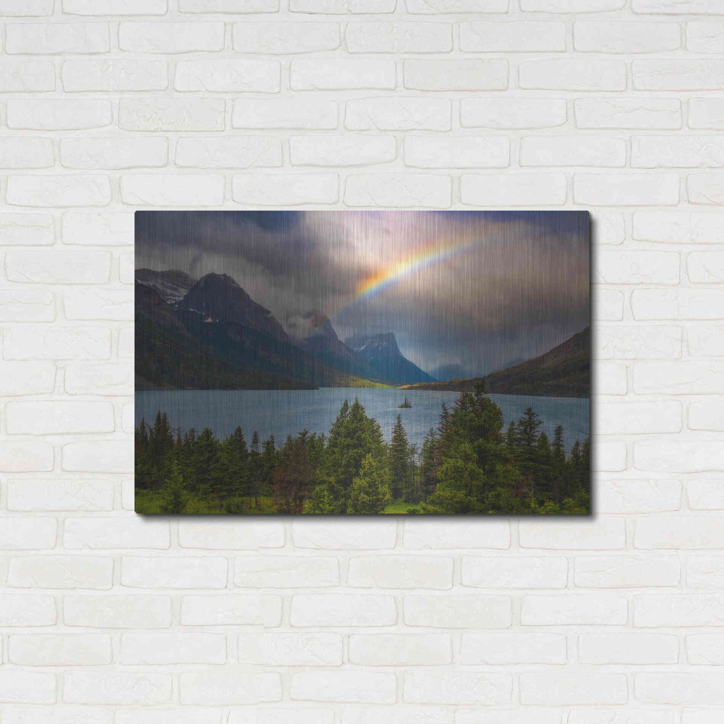 Luxe Metal Art 'Glacier Rainbow - Glacier National Park' by Darren White, Metal Wall Art,36x24