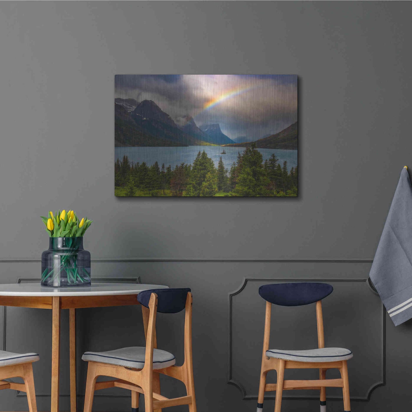 Luxe Metal Art 'Glacier Rainbow - Glacier National Park' by Darren White, Metal Wall Art,36x24