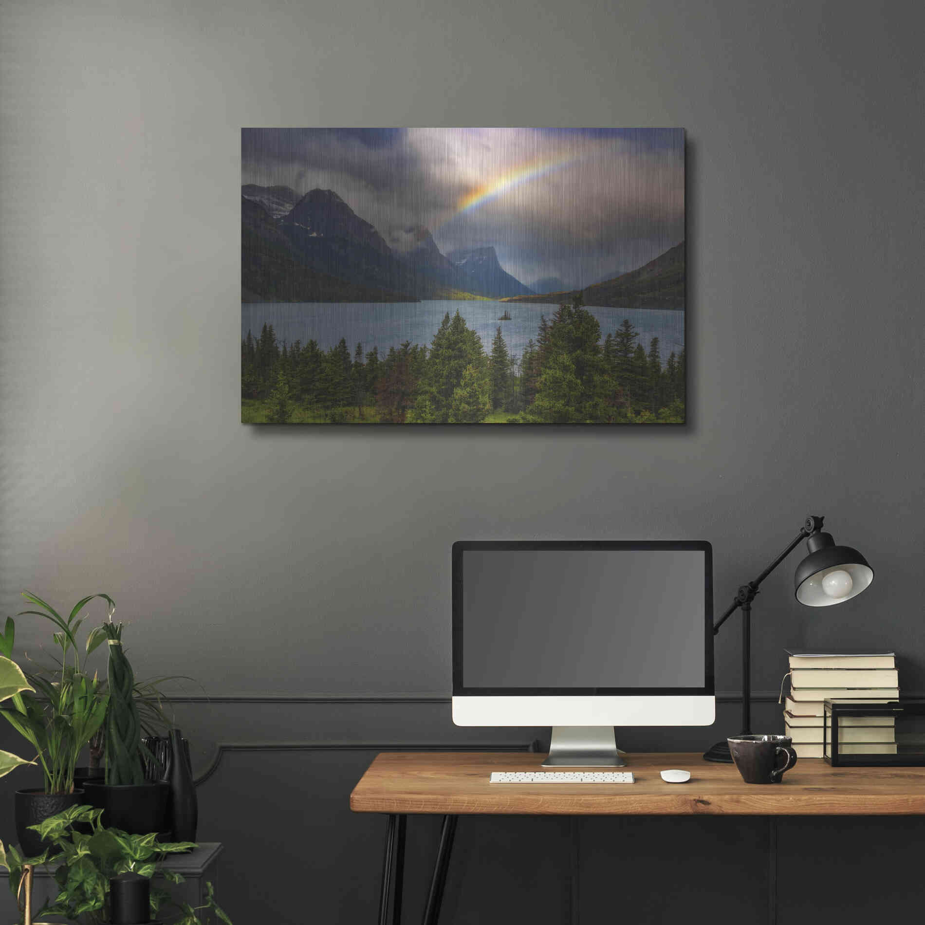 Luxe Metal Art 'Glacier Rainbow - Glacier National Park' by Darren White, Metal Wall Art,36x24