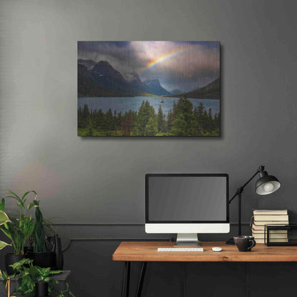 Luxe Metal Art 'Glacier Rainbow - Glacier National Park' by Darren White, Metal Wall Art,36x24