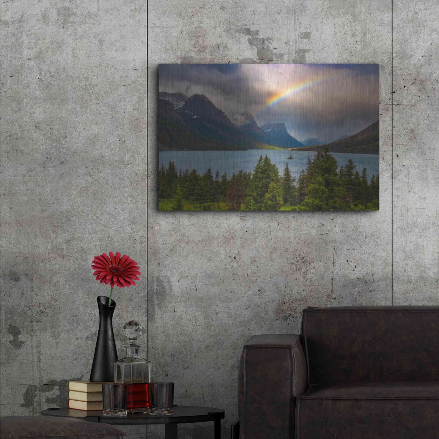 Luxe Metal Art 'Glacier Rainbow - Glacier National Park' by Darren White, Metal Wall Art,36x24