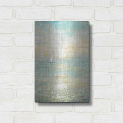 Luxe Metal Art 'Sunrise Sailboats I' by Danhui Nai, Metal Wall Art,12x16