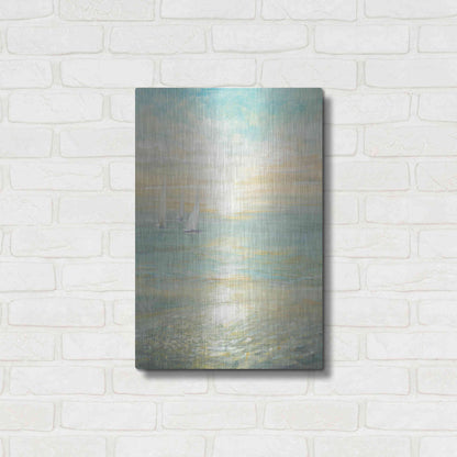 Luxe Metal Art 'Sunrise Sailboats I' by Danhui Nai, Metal Wall Art,16x24