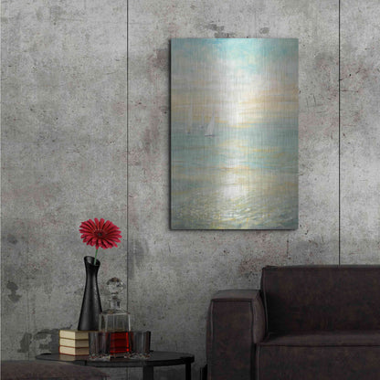Luxe Metal Art 'Sunrise Sailboats I' by Danhui Nai, Metal Wall Art,24x36