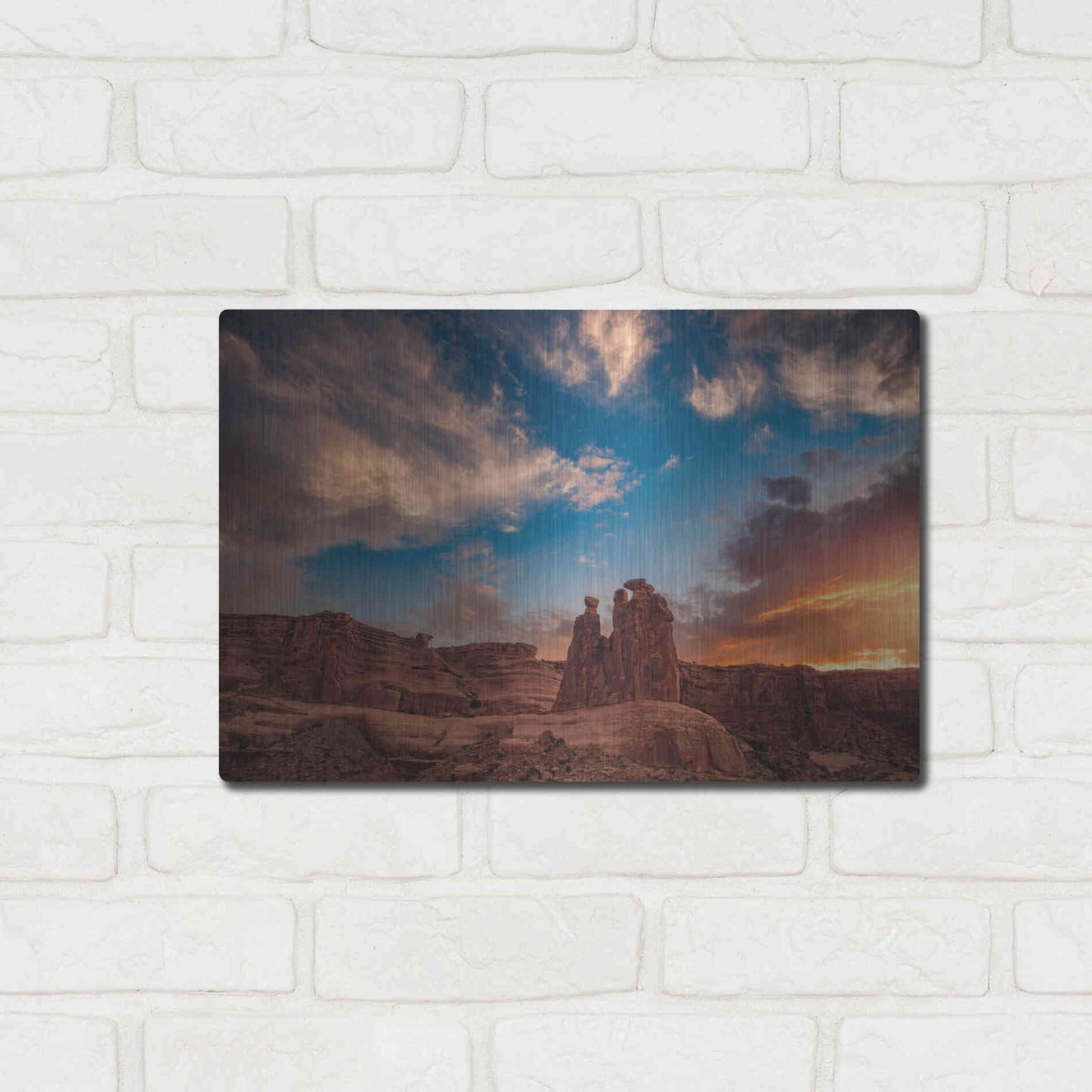 Luxe Metal Art 'Glowing Gossips - Arches National Park' by Darren White, Metal Wall Art,16x12