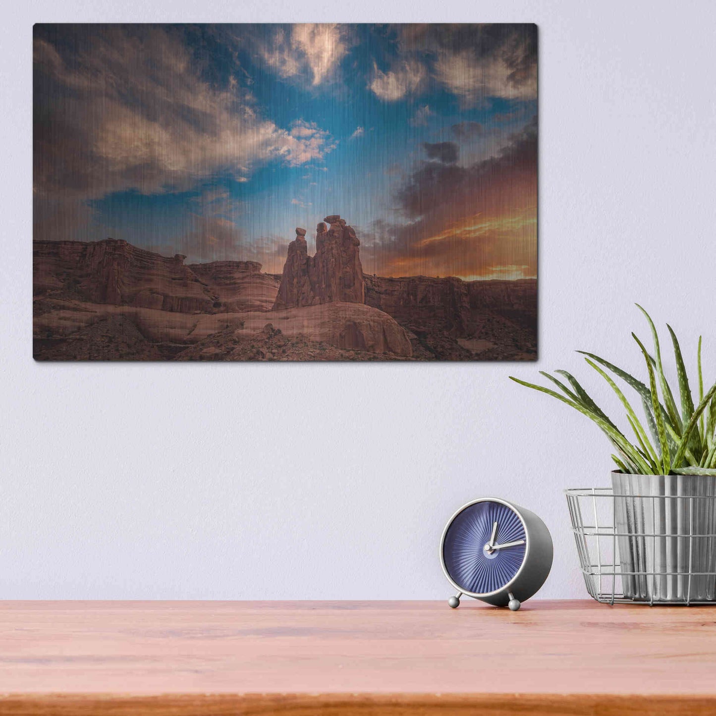 Luxe Metal Art 'Glowing Gossips - Arches National Park' by Darren White, Metal Wall Art,16x12