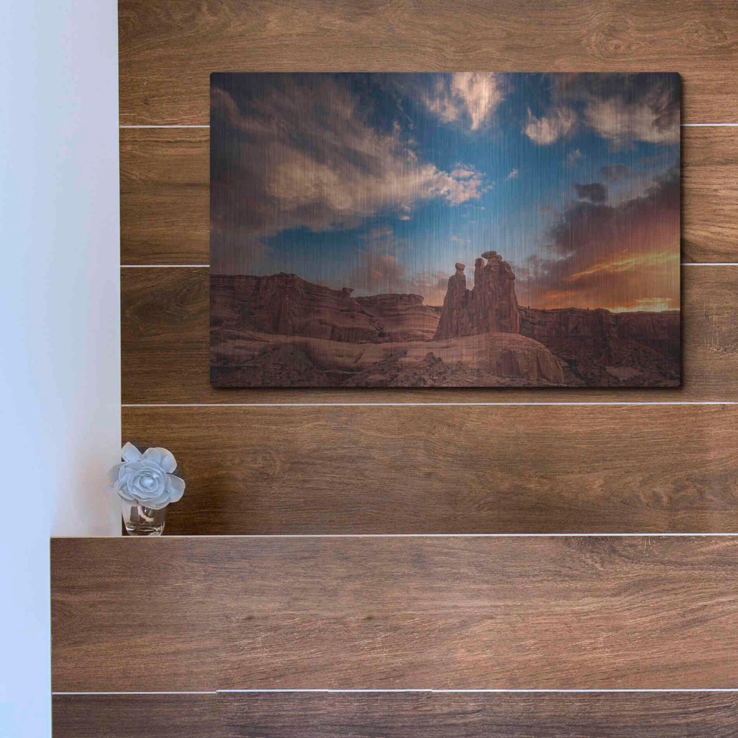 Luxe Metal Art 'Glowing Gossips - Arches National Park' by Darren White, Metal Wall Art,16x12