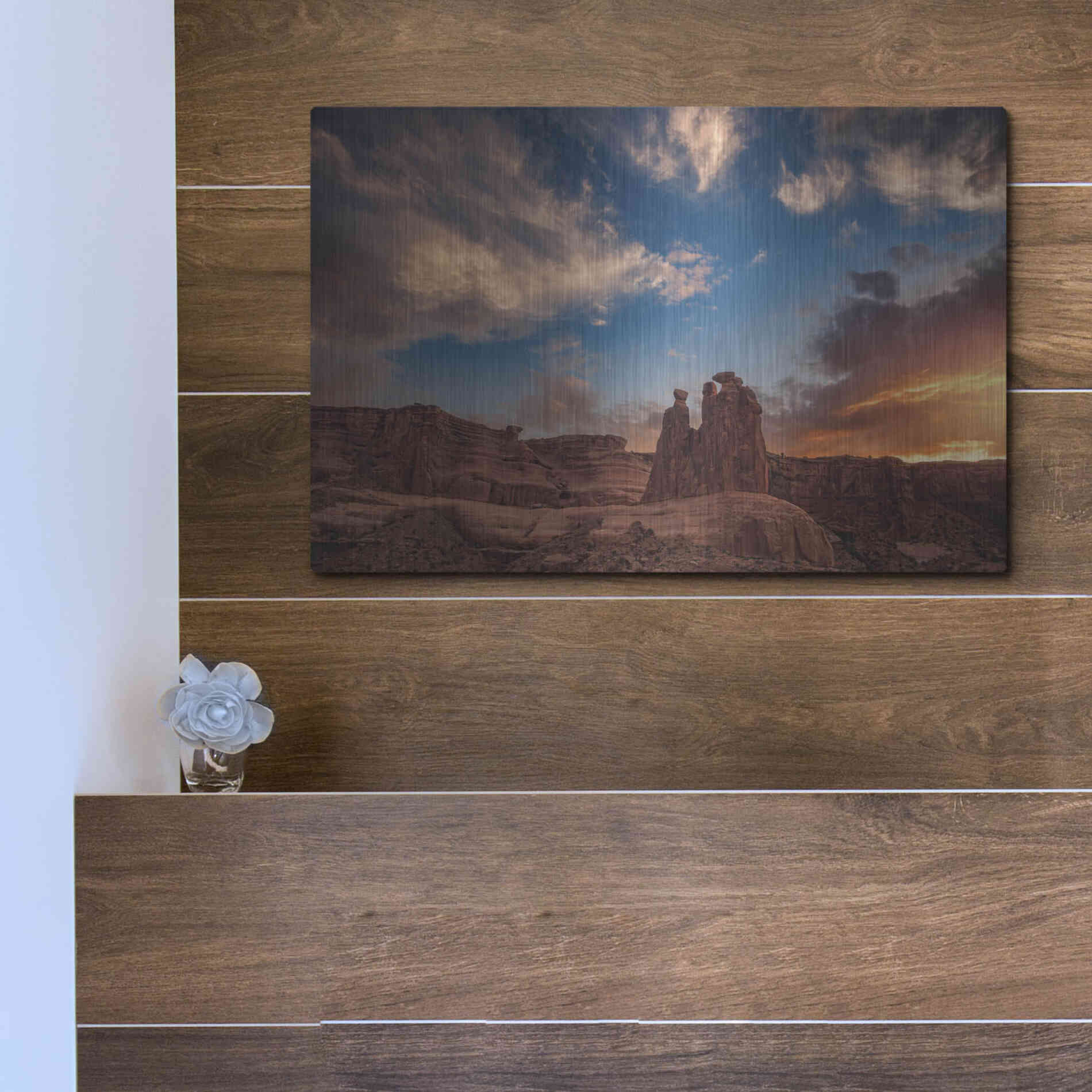 Luxe Metal Art 'Glowing Gossips - Arches National Park' by Darren White, Metal Wall Art,16x12