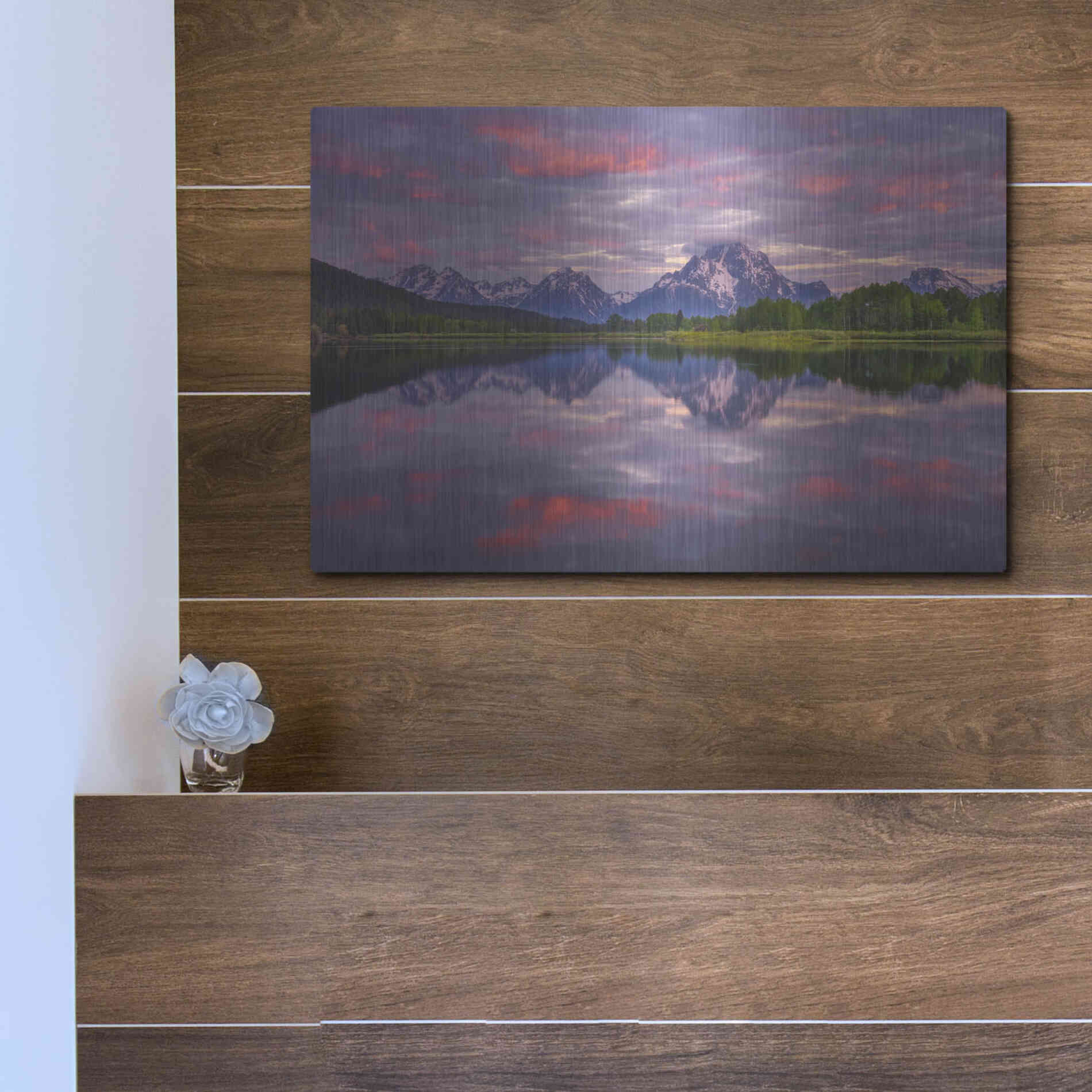 Luxe Metal Art 'Grand Sunrise - Grand Teton National Park' by Darren White, Metal Wall Art,16x12