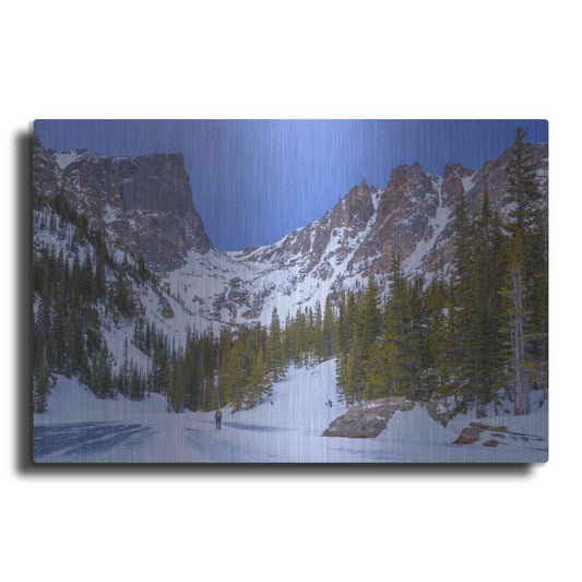 'Rocky Mountain Snowshoer - Rocky Mountain National Park' by Darren White, Metal Wall Art
