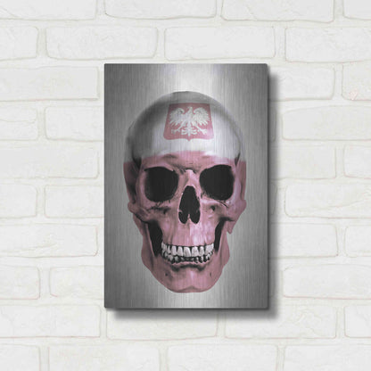 Luxe Metal Art 'Polish Skull Grey' by Nicklas Gustafsson, Metal Wall Art,12x16