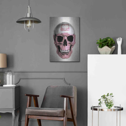 Luxe Metal Art 'Polish Skull Grey' by Nicklas Gustafsson, Metal Wall Art,16x24