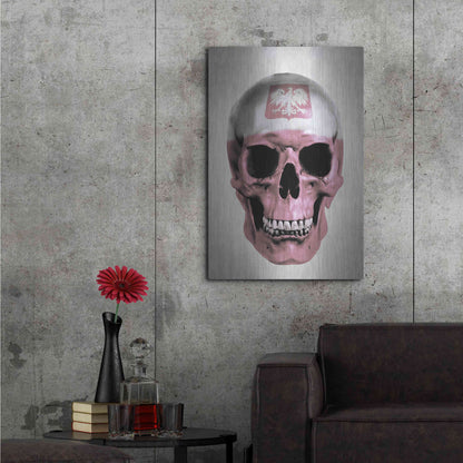 Luxe Metal Art 'Polish Skull Grey' by Nicklas Gustafsson, Metal Wall Art,24x36