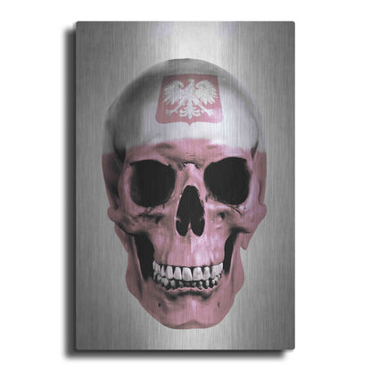 Luxe Metal Art 'Polish Skull Grey' by Nicklas Gustafsson, Metal Wall Art