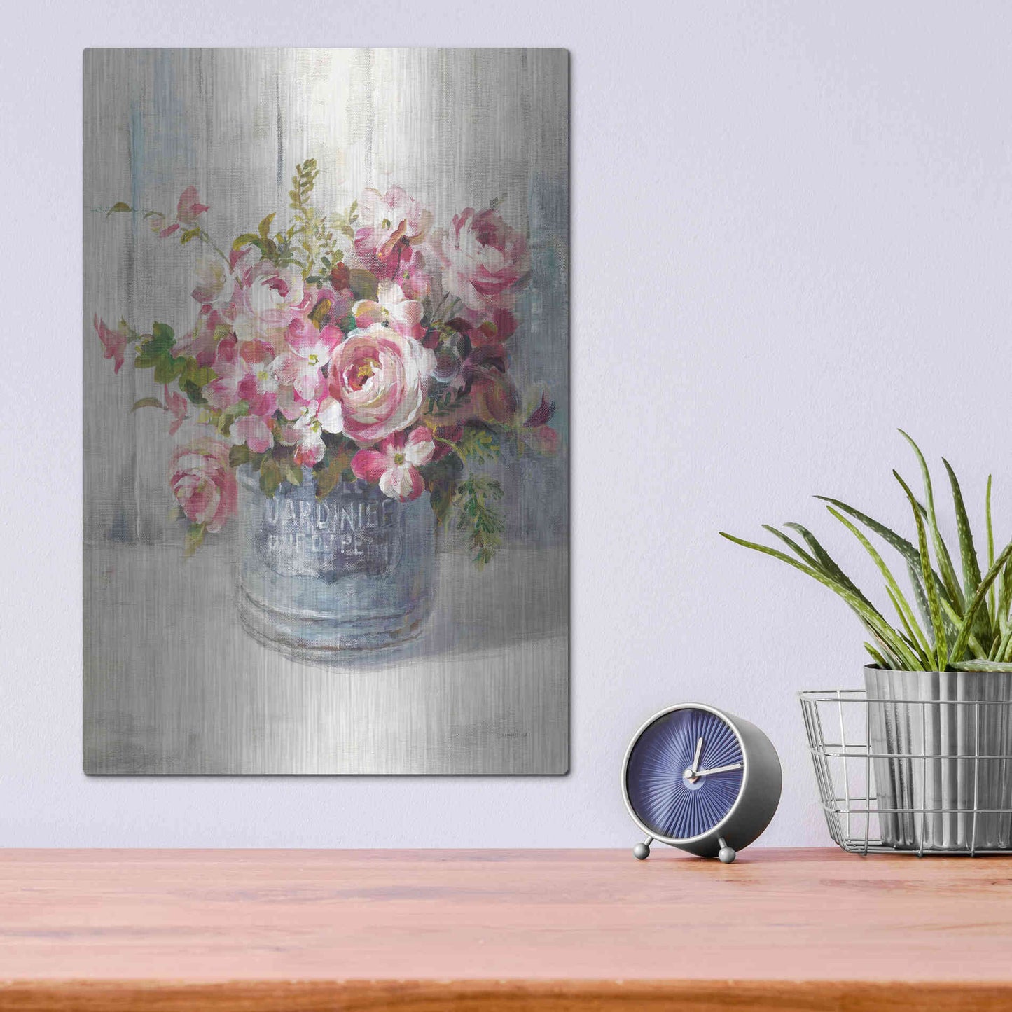 Luxe Metal Art 'Garden Blooms I' by Danhui Nai, Metal Wall Art,12x16