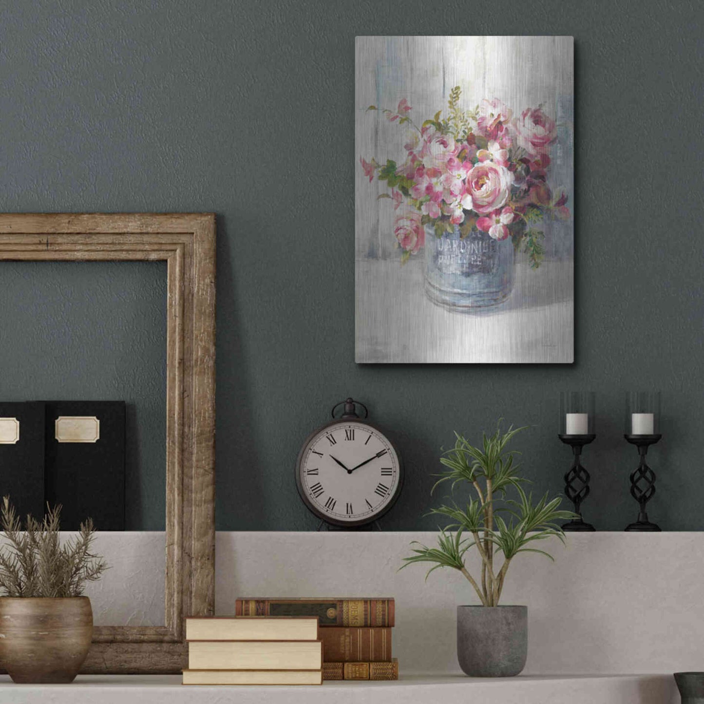 Luxe Metal Art 'Garden Blooms I' by Danhui Nai, Metal Wall Art,12x16