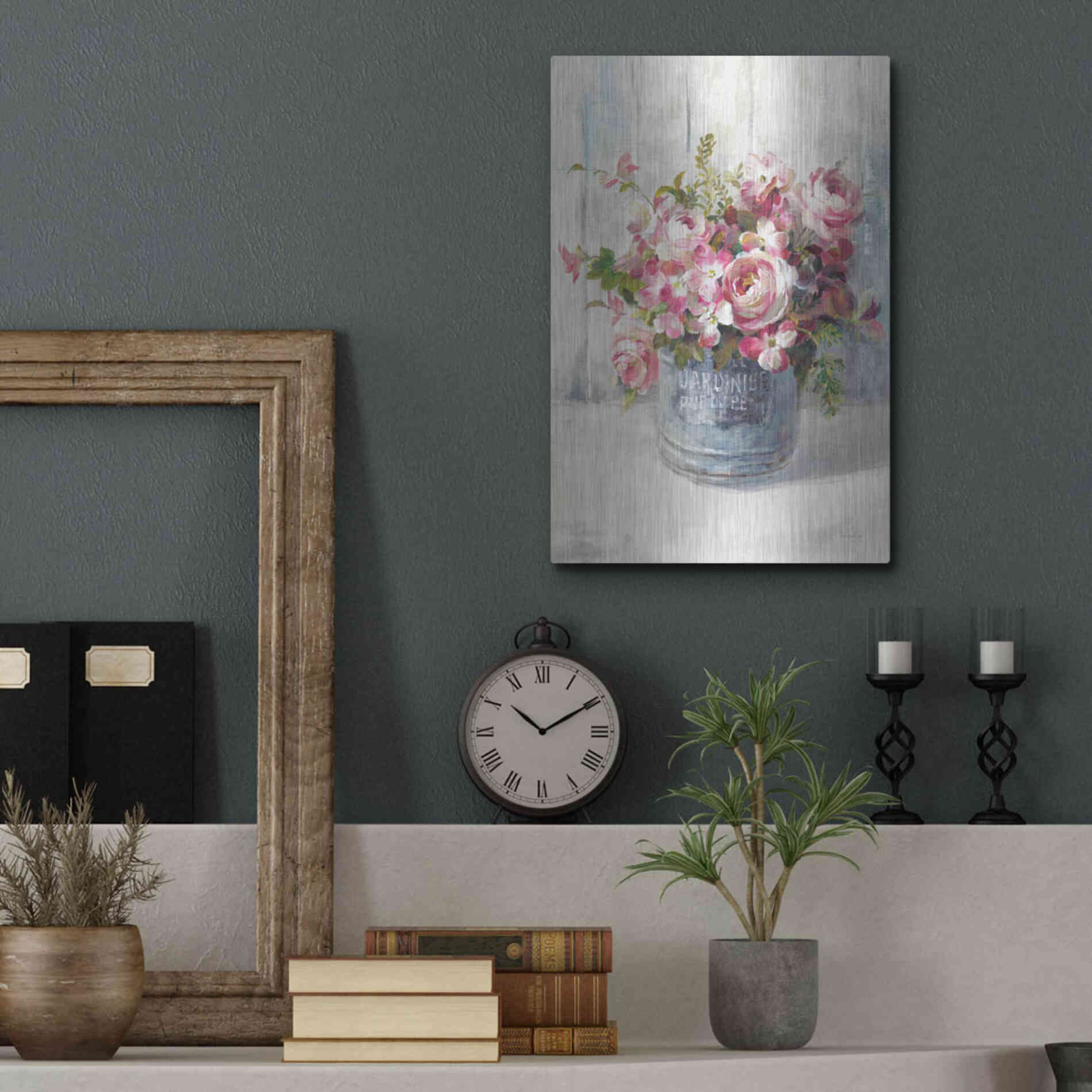 Luxe Metal Art 'Garden Blooms I' by Danhui Nai, Metal Wall Art,12x16