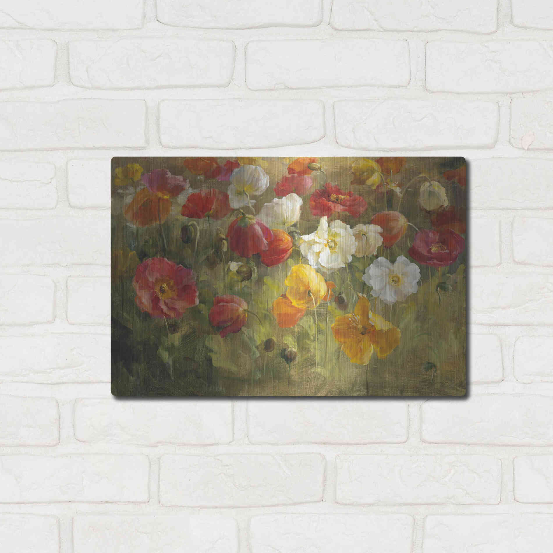 Luxe Metal Art 'Poppy Field' by Danhui Nai, Metal Wall Art,16x12