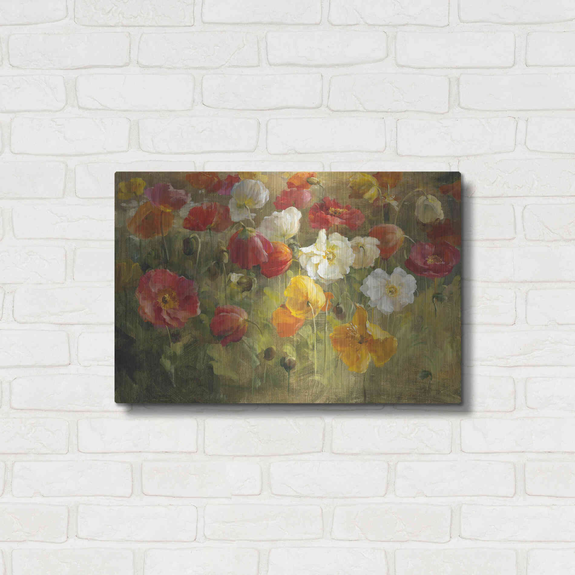 Luxe Metal Art 'Poppy Field' by Danhui Nai, Metal Wall Art,24x16