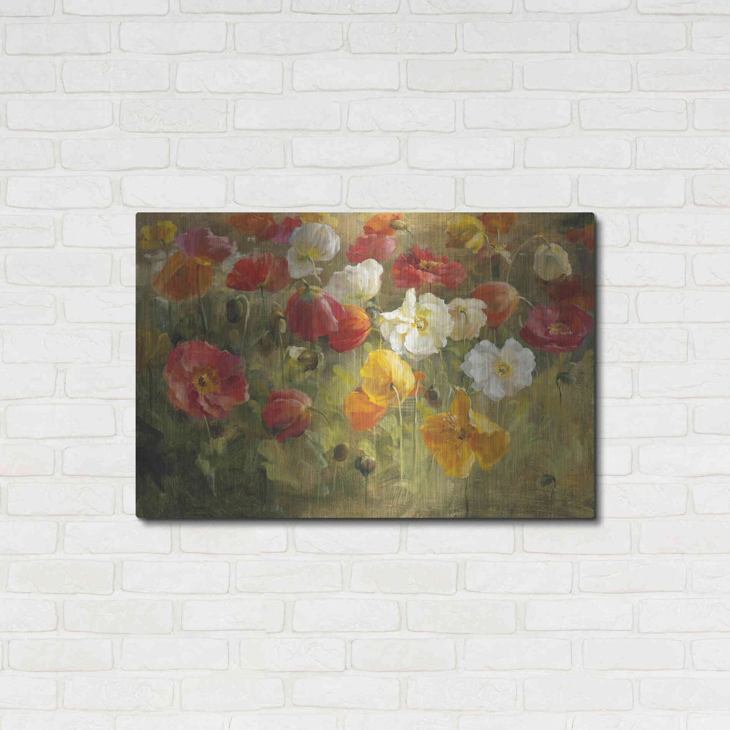 Luxe Metal Art 'Poppy Field' by Danhui Nai, Metal Wall Art,36x24