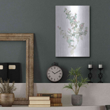Luxe Metal Art 'Eucalyptus II White' by Danhui Nai, Metal Wall Art,12x16
