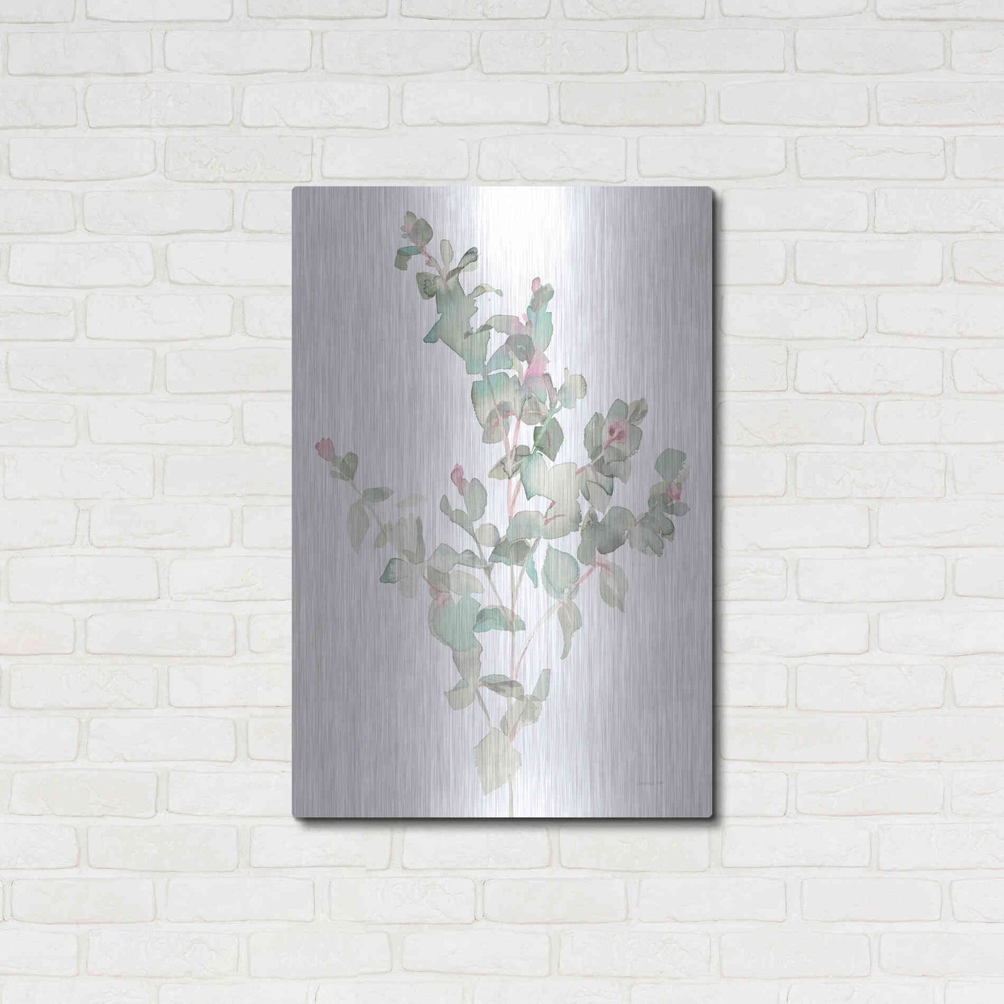 Luxe Metal Art 'Eucalyptus II White' by Danhui Nai, Metal Wall Art,24x36