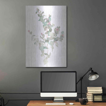 Luxe Metal Art 'Eucalyptus II White' by Danhui Nai, Metal Wall Art,24x36