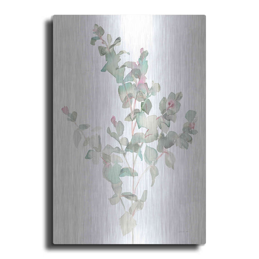 Luxe Metal Art 'Eucalyptus II White' by Danhui Nai, Metal Wall Art