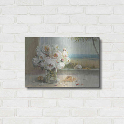 Luxe Metal Art 'Coastal Roses v.2' by Danhui Nai, Metal Wall Art,24x16