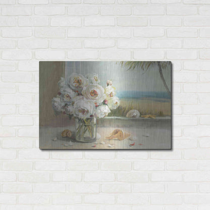 Luxe Metal Art 'Coastal Roses v.2' by Danhui Nai, Metal Wall Art,36x24