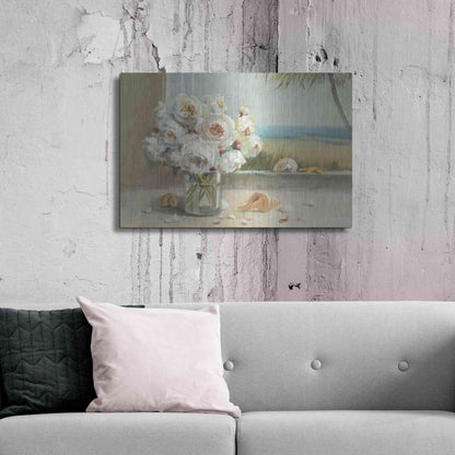 Luxe Metal Art 'Coastal Roses v.2' by Danhui Nai, Metal Wall Art,36x24