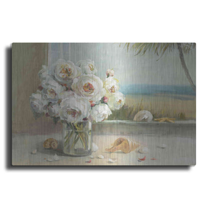 Luxe Metal Art 'Coastal Roses v.2' by Danhui Nai, Metal Wall Art