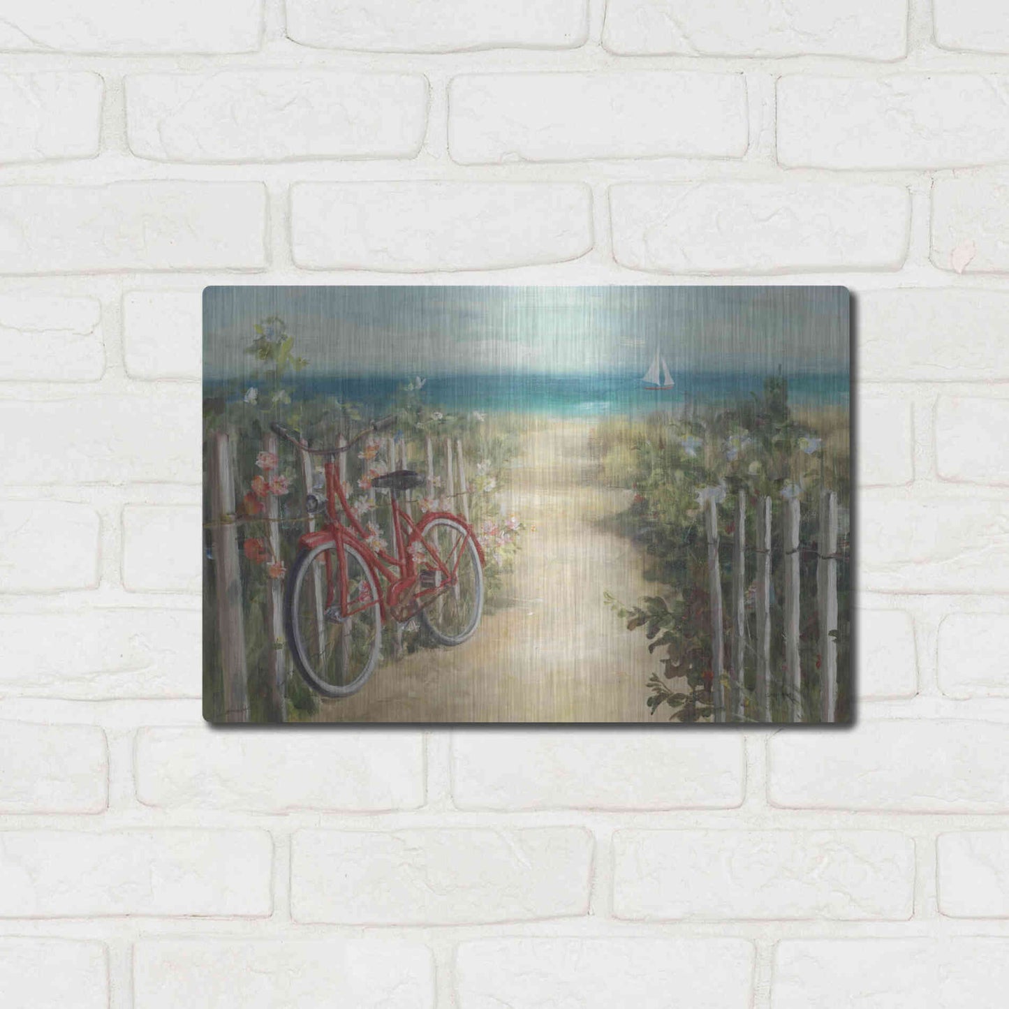 Luxe Metal Art 'Summer Ride Crop' by Danhui Nai, Metal Wall Art,16x12