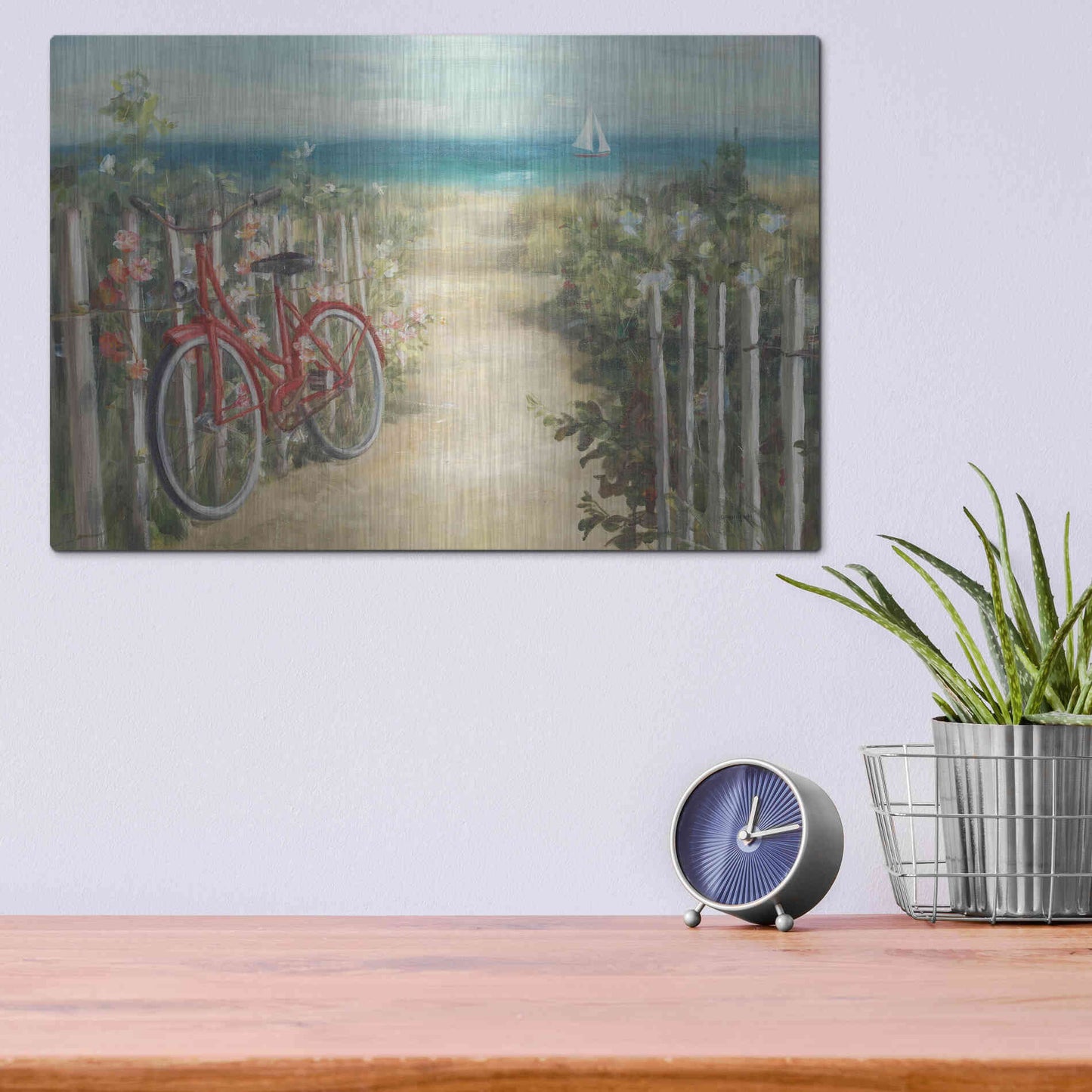 Luxe Metal Art 'Summer Ride Crop' by Danhui Nai, Metal Wall Art,16x12