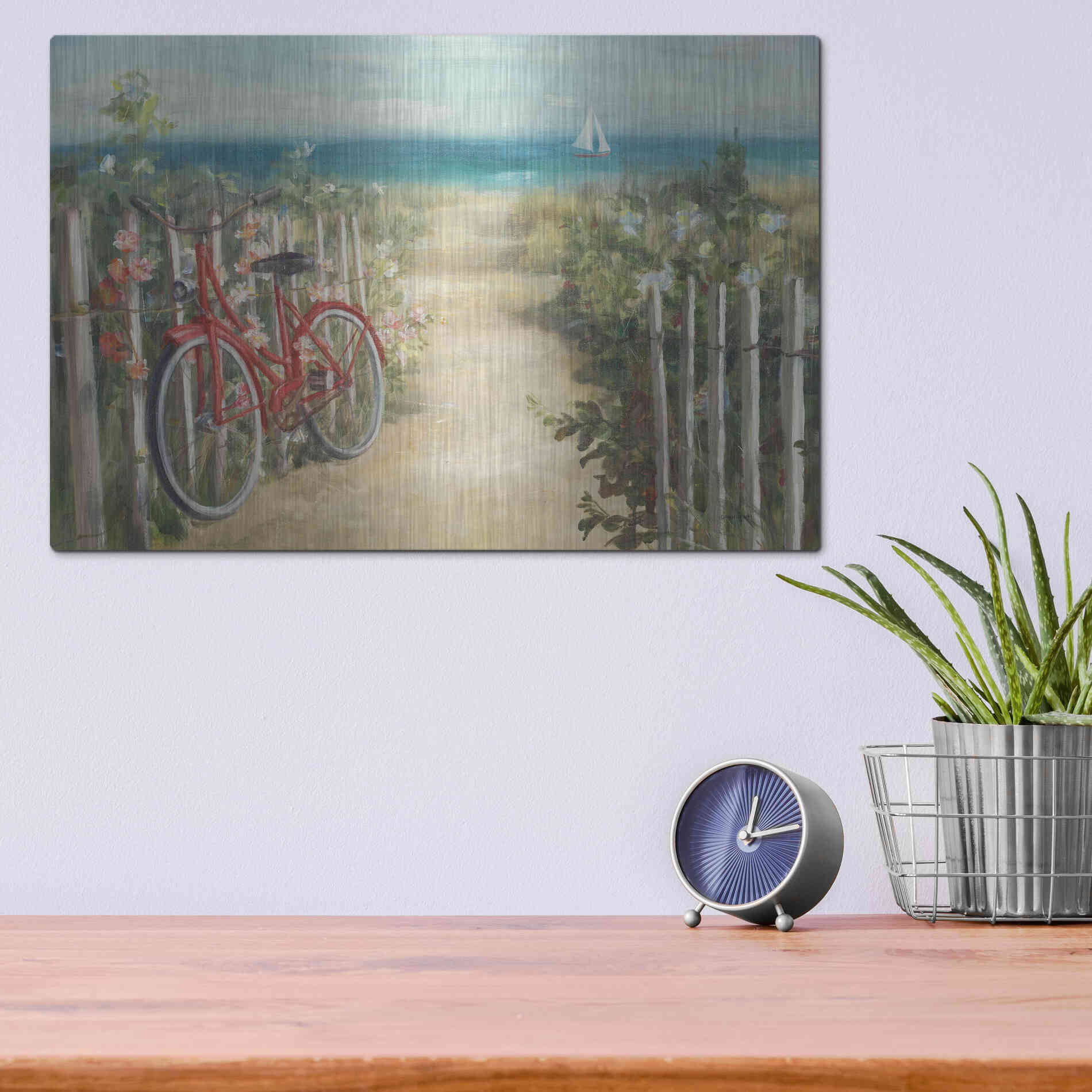 Luxe Metal Art 'Summer Ride Crop' by Danhui Nai, Metal Wall Art,16x12