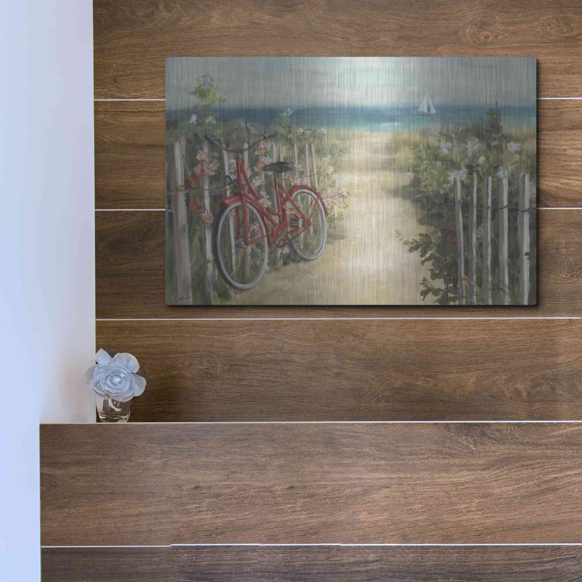 Luxe Metal Art 'Summer Ride Crop' by Danhui Nai, Metal Wall Art,16x12