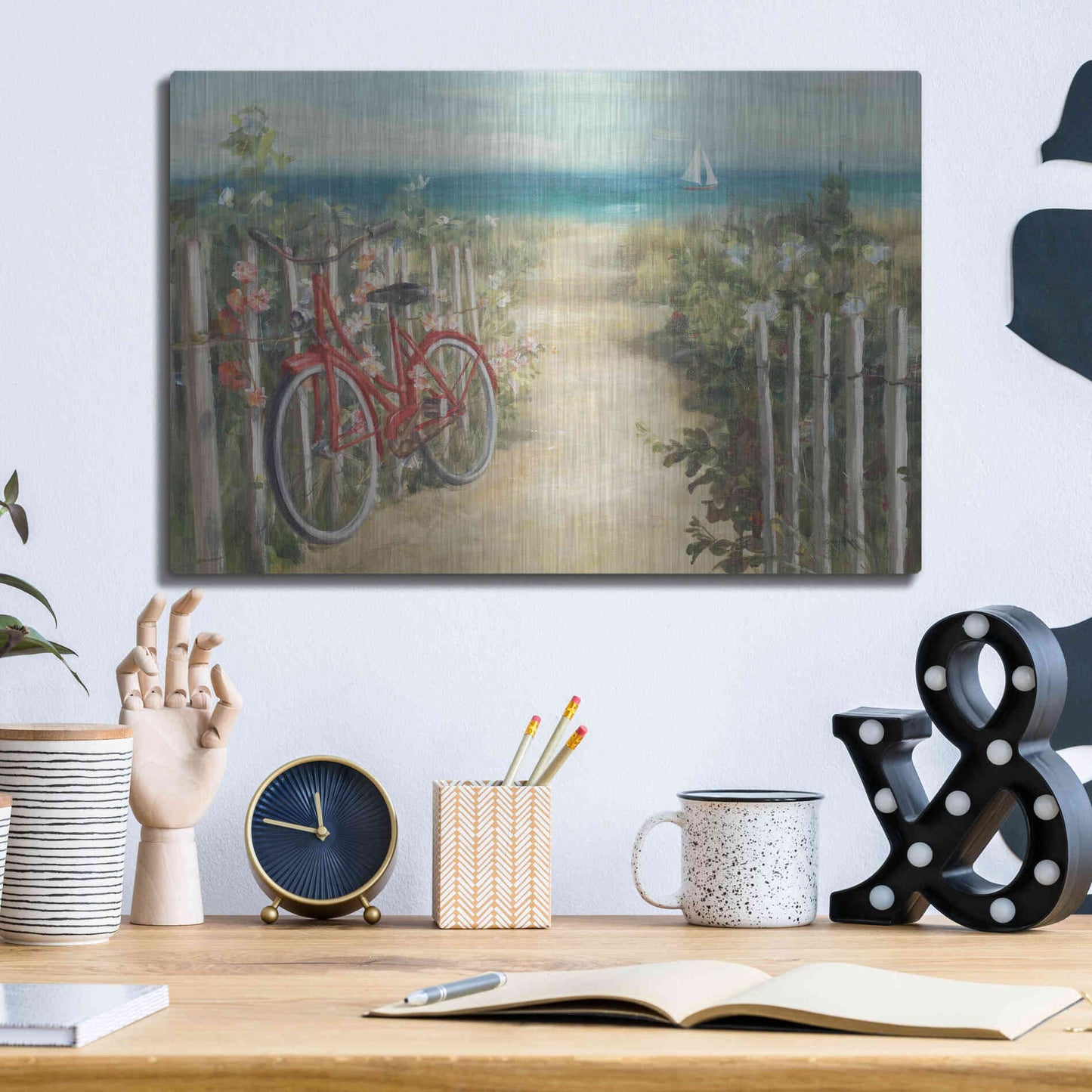 Luxe Metal Art 'Summer Ride Crop' by Danhui Nai, Metal Wall Art,16x12