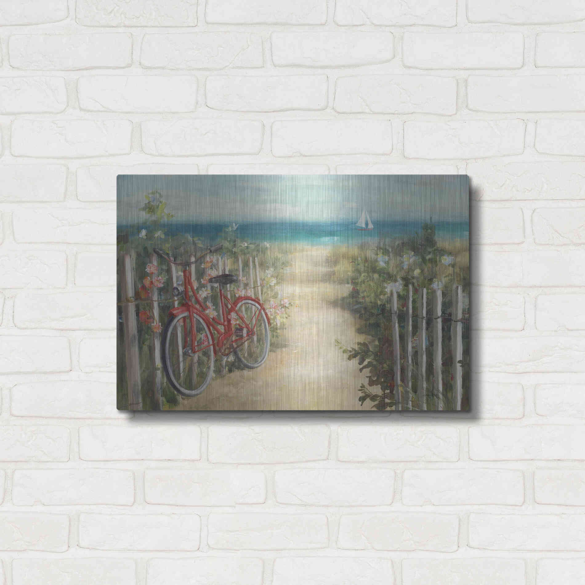 Luxe Metal Art 'Summer Ride Crop' by Danhui Nai, Metal Wall Art,24x16