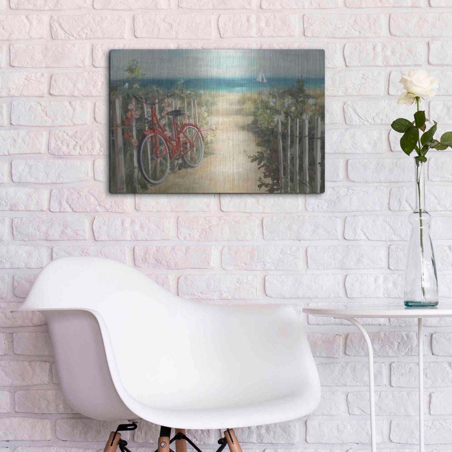 Luxe Metal Art 'Summer Ride Crop' by Danhui Nai, Metal Wall Art,24x16