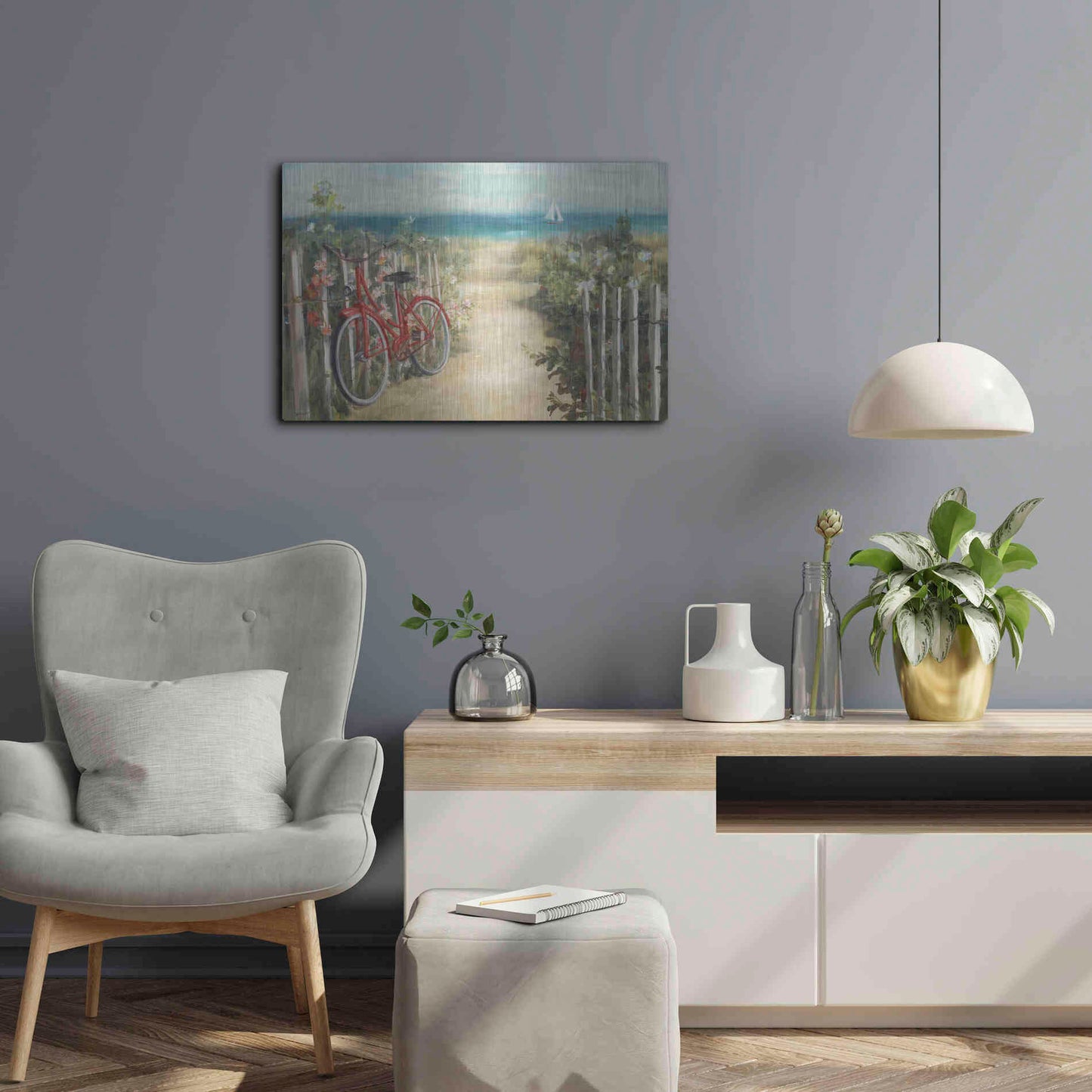 Luxe Metal Art 'Summer Ride Crop' by Danhui Nai, Metal Wall Art,24x16
