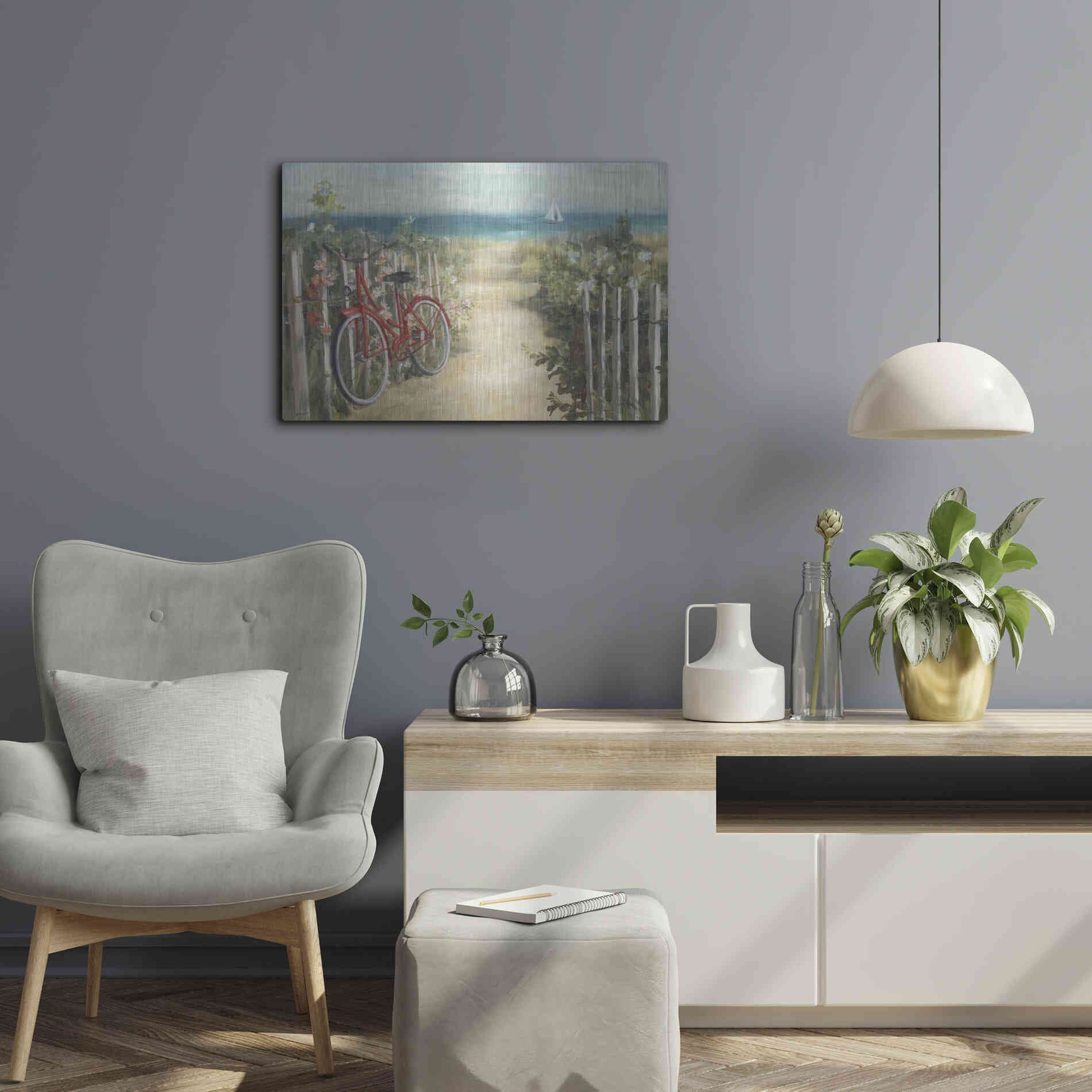 Luxe Metal Art 'Summer Ride Crop' by Danhui Nai, Metal Wall Art,24x16