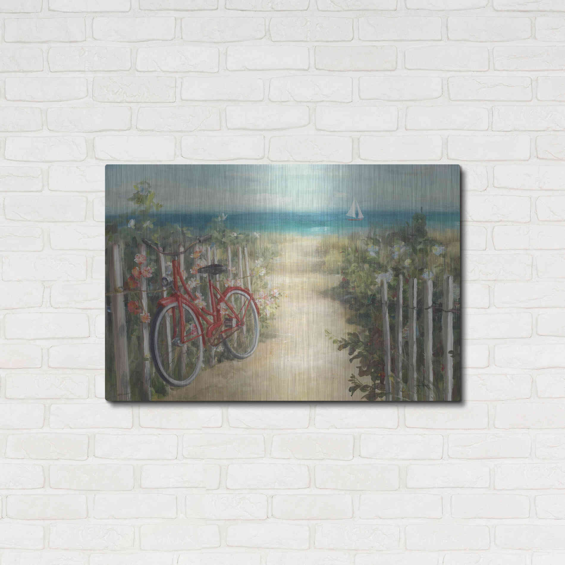 Luxe Metal Art 'Summer Ride Crop' by Danhui Nai, Metal Wall Art,36x24